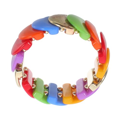 OATIPHO Buntes Acrylarmband in Bonbonfarben Geometrischer Armreif Für Damen Leichtes Und Modisches Perlenarmband Mit Abstraktem Design Statement-schmuck Für Empfindliche Haut von OATIPHO