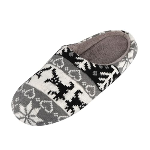 OATIPHO Antirutsch Hausschuhe mit Warmem Fleecefutter Weiche Herbst Winter Pantoffeln für Herren Komfortable Indoor Slipper für Zuhause Rutschfest Passend von OATIPHO