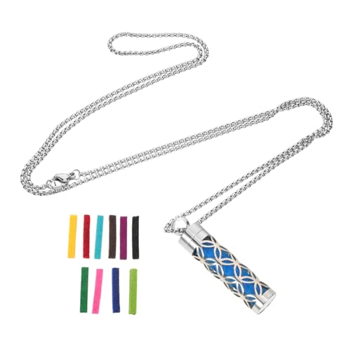 OATIPHO Aromatherapie Halskette Diffusor Anhänger mit Verstellbarer Kette und Nachfüllpads Langlebiger Aromaduft Schmuck für Damen und Herren Duftöl Locket Pendant von OATIPHO