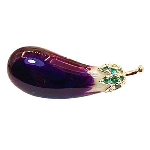 OATIPHO Auberginen-Brosche Revers-Emaille-Stifte Korsage Revers Brosche Aubergine Anstecknadel Brosche für Männer Fruchtstift Auberginenstift Stellnadel Brosche für Kupfer Violet von OATIPHO