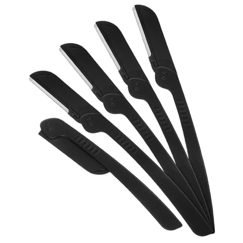 OATIPHO Augenbrauenschaber Bartklinge Dermaplaning-Tool für das Gesicht Augenbrauenclip Herren Bartglätter Dermaplane Gesichts-Dermaplaning-Tool Rostfreier Stahl Black von OATIPHO