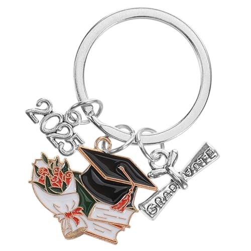 OATIPHO Graduation Cap Schlüsselanhänger Edelstahl Motivationsanhänger Für Absolventen Vielseitig Einsetzbar Als Schlüsselring Oder Buchkappen- Zur Abschlussfeier von OATIPHO