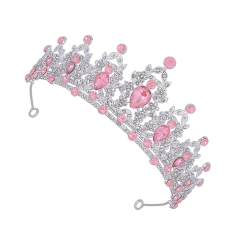 OATIPHO Barock Tiara mit Funkelnden Krone für Hochzeiten Geburtstagsfeiern und Besondere Anlässe Rosa Haarschmuck Accessoire für Damen von OATIPHO