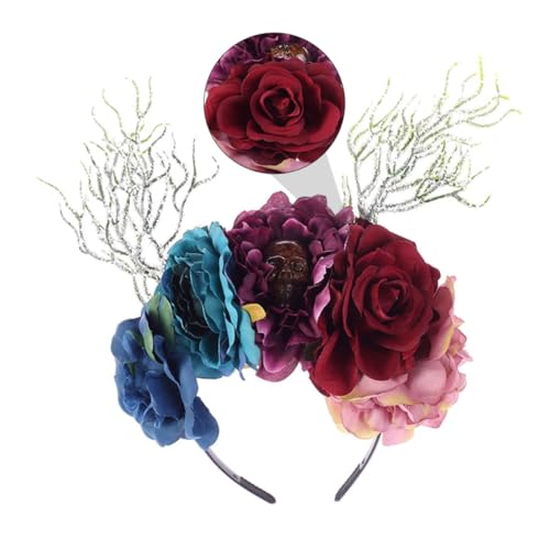 OATIPHO Blumenkronen Haarreifen Bunte Rosenkranz Kopfbedeckung für Halloween Cosplay und Feste Leicht und Bequem für Fotoshootings für Erwachsene und Geeignet von OATIPHO