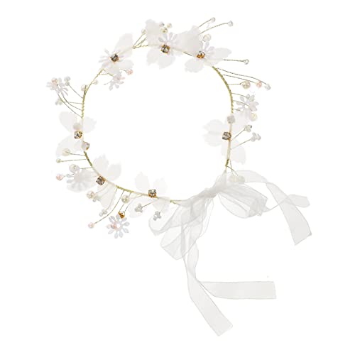 OATIPHO Blumenperlen Haarband Für Mädchen Blumenkrone Mit Schmetterlingen Und Kunstperlen Perfektes Haaraccessoire Für Hochzeiten Partys Und Besondere Anlässe Für Kleine von OATIPHO