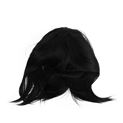 OATIPHO Bob Perücke Kurzhaar Perücke Damen Schwarz Cosplay Party Zubehör Hitzebeständige Synthetikperücke für Natürliche Looks und Besonderen Anlässe von OATIPHO