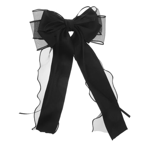 OATIPHO Haarschleifen Aus Schwarzer Spitze Mit Clips Für Frauen Kleid Und Geschenk Lang Mädchen Schleife Clip Satin Netz Mesh Gothic Dekor Haar Band Spitze Süß Frau von OATIPHO