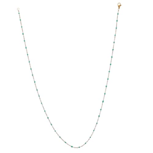 OATIPHO Boho Perlenkette für Damen Clavicle Choker Dünne Minimalistische Halskette Grün Rostfrei Vielseitig für Party Alltag und Sommerlook von OATIPHO