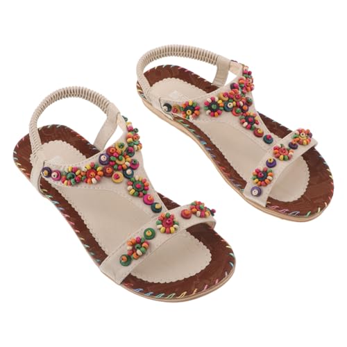 OATIPHO Sommersandalen Für Damen Strand-flats Im Boho-stil Rutschfeste Sohle Leicht Und Atmungsaktiv Für Reisen Und Outdoor-aktivitäten von OATIPHO