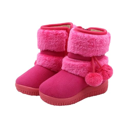 OATIPHO Boots für Kleinkinder Weiche Rutschfeste Lauflernschuhe mit Warmem Plüschfutter Niedliche Warme Winterstiefel für Jungen und Mädchen zum Lernen und Draußen von OATIPHO