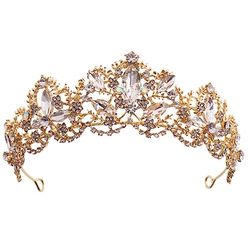 OATIPHO Braut Tiara Hochzeit Krone Haarschmuck Für Frauen Strasskrone in Gold Leicht Und Komfortabel Für Hochzeiten Und Partys Stilvolles Accessoire Für Mädchen von OATIPHO