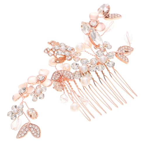 OATIPHO Braut Haarschmuck Mit Perlen Und Blüten Eleganter Haarreif Für Hochzeiten Goldene Haarklammer Und Haarnadeln Perfektes Accessoire Für Bräute Und Brautjungfern von OATIPHO