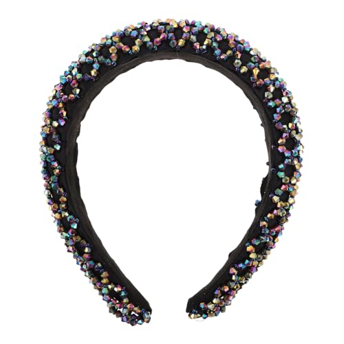 OATIPHO Breites Perlen Stirnband Damen Glitzernder Haarschmuck Boho Stil Strassverziert Elegant für Partys Festivals Alltag von OATIPHO