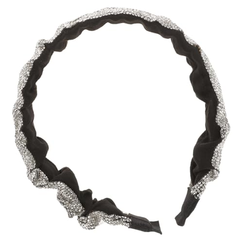 OATIPHO Breites Stirnband Damen mit Strasssteinen Retro Haarband für Party Hochzeit Alltagsmode Modisches Haarschmuck Accessoire Weißes Kopfband für Frauen von OATIPHO