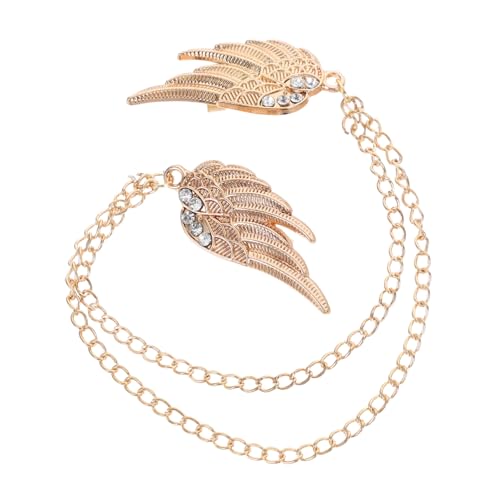 OATIPHO Brosche Mit Quaste Und Kette Kristallflügel Anstecknadel Für Anzüge Schals Und Mäntel Goldene Brustnadel Für Und Damen Accessoires von OATIPHO