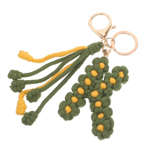 OATIPHO Gewebter Buchstaben-schlüsselanhänger Alphabet-schlüsselanhänger Für Frauen Mit Blumen Für Mädchen von OATIPHO