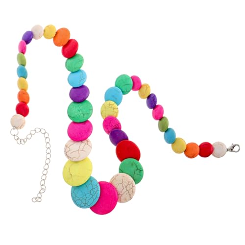 OATIPHO Schmuck Halskette Mit Bunter Steine Handgefertigter Choker Für Frauen Für Strandpartys Und Reisen Süße Schlüsselbeinkette von OATIPHO