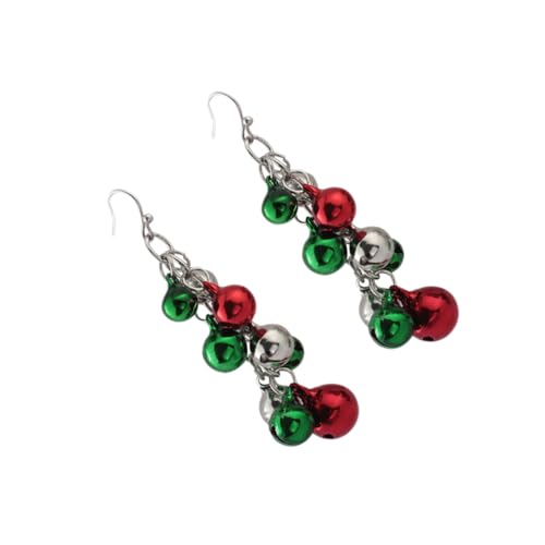 OATIPHO Bunte Weihnachts Glöckchen Ohrringe Lange Bunte Jingle Bell Ohrhänger Modische Weihnachts Ohrringe für Damen Festliche Schmuckgeschenke zu Geburtstag Jubiläum Feiertagen von OATIPHO