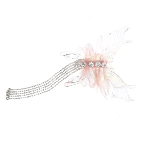 OATIPHO Butterfly Haarklammer Damen mit Quaste Niedliche Haarklammer für Haaraccessoire für Besondere Anlässe und Geburtstagsfeiern Rosa Farbton von OATIPHO