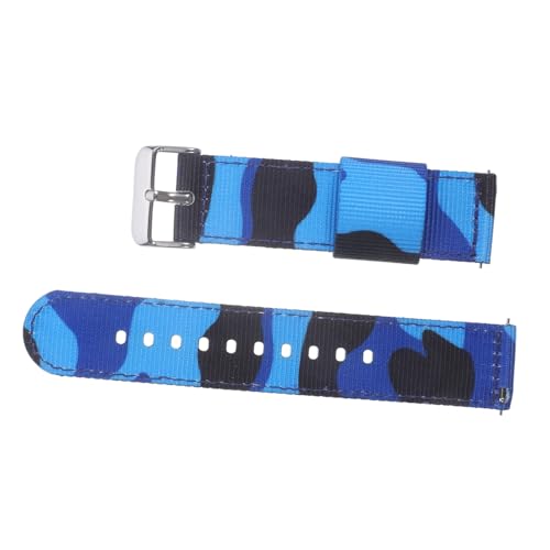 OATIPHO Nylon Uhrenarmband Camouflage Band Für Herren Armband Teile Kompatibel Mit Blau Farbe Verstellbare Atmungsaktiv von OATIPHO