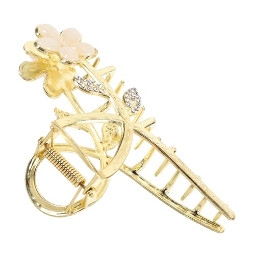 OATIPHO Cat's Eye Peach Blossom Scratch Clip Klaue Blume geformt Hochzeit Styling Haarklemmen Haarclip für dicke Haare Haarspange Metall Haarspangen für Frauen Zinklegierung Golden von OATIPHO