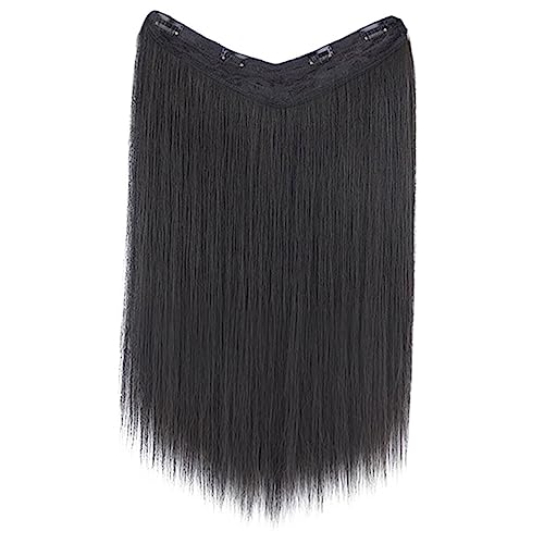 OATIPHO Clip In Haarverlängerung Form Synthetisches Haarteil für Damen Langes Gerades Haar für Festlichkeiten und Besondere Anlässe von OATIPHO