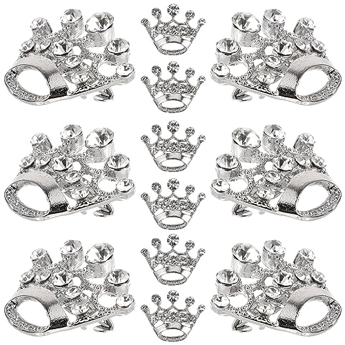 OATIPHO Corsage Brosche Pin Krone Schmuck Mode Kristall Für Valentinstag Hochzeit Festzug Tiara Frauen 12 Stück (Silber) von OATIPHO