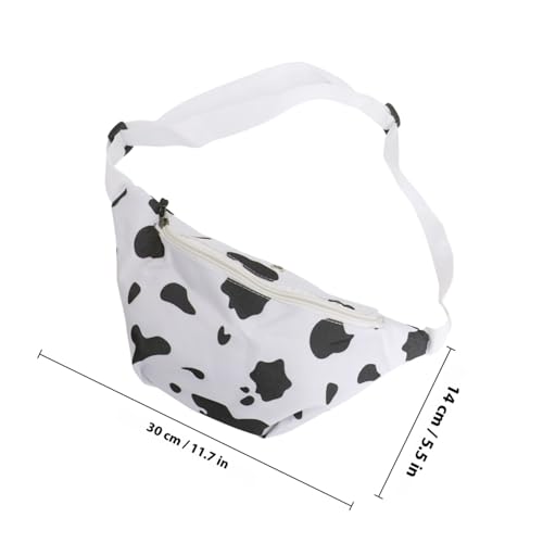 OATIPHO Cow Print Crossbody Bag Damen PU Material Verstellbarer Gurt Scratch resistent Modische Bauchtasche mit Kuhmuster für Alltag und Freizeit von OATIPHO