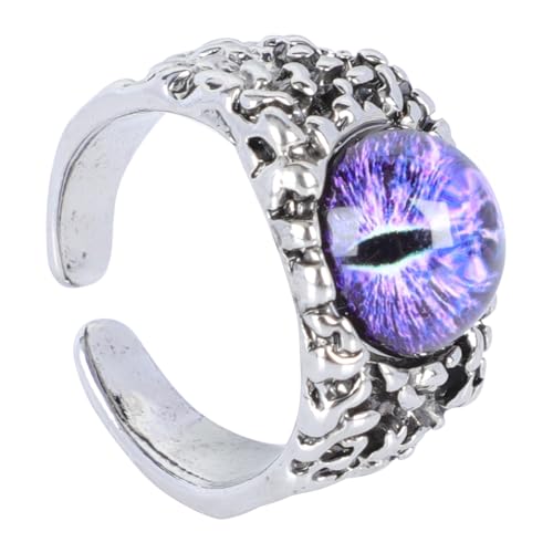 OATIPHO Dämonenauge Ring Fidget Spinner Offener Ringohrring Offener Edelsteinring Offener Ring Des Bösen Auges Verstellbarer Offener Ring Transporter Roter Fingerring Stern Eisen Violett von OATIPHO