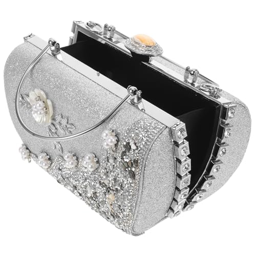 OATIPHO Abendtasche Mit Strass Für Damen Glitzernde Clutch Für Formelle Anlässe Hochzeits-geldbörse Mit Perlen Und Metallblumendetails Leichte Tasche Für Bankette Und Partys von OATIPHO
