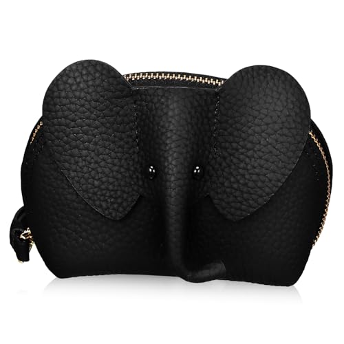 OATIPHO Elefantenmuster Kleingeldbörse Kompakte Reißverschluss-münztasche Für Damen Mit Handgelenkband Süßes Design Für Täglichen Gebrauch Für Münzen Und Kleingeld von OATIPHO