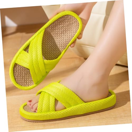 OATIPHO Damen Hausschuhe Leicht Atmungsaktiv Rutschfest Indoor Pantoffeln Mit Dickem Absatz Für Zuhause Hotel Reise Spa Angenehm Waschbar Passend von OATIPHO