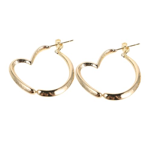 OATIPHO Herzförmige Creolen Aus Metall Asymmetrische Ohrhänger Für Damen Große Herzförmige Ohrringe Minimalistischer Schmuck Für Lässige Und Formelle Outfits von OATIPHO