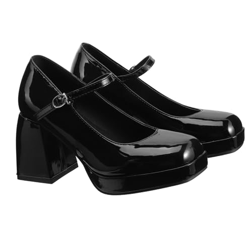 OATIPHO Damen High Heels mit Dicken Absätzen Modische Schwarze Schuhe aus Langlebigem Material Angenehm und Leicht für Arbeit Reisen und Besondere Anlässe von OATIPHO