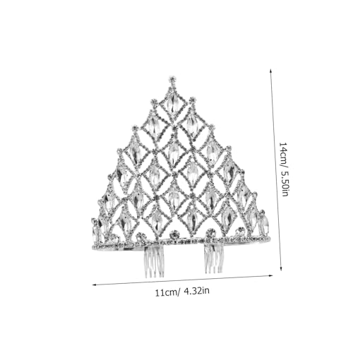 OATIPHO Damen Tiara Kristallkrone mit Strasskamm Feines Braut Diadem für Hochzeit Geburtstag Abschlussball Prinzessin Headpiece Silbernes Haarschmuck Accessoire von OATIPHO