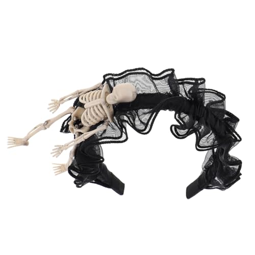 OATIPHO Dienstmädchen-kopfbedeckung Aus Spitze Mit Skelett-design Stirnband Für Frauen Vintage-haar-accessoires Modisches Stirnband Für Party Und Cosplay von OATIPHO