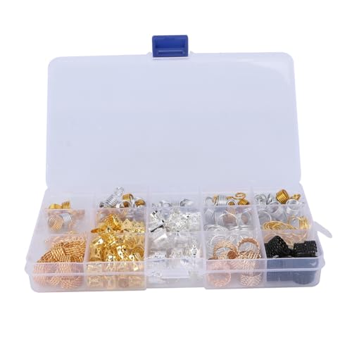 OATIPHO Dreadlock Haarmanschetten Set Metall Haarschmuck für Zöpfe Teiliges Kit mit Verschiedenen Designs Langlebig und Rostfrei für Stylings Männern von OATIPHO