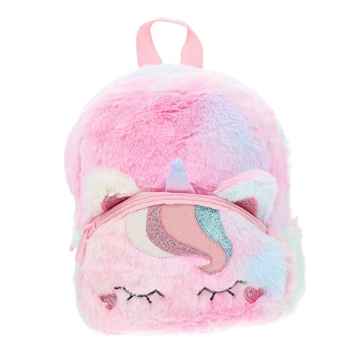 OATIPHO Einhorn Plüsch Rucksack Für Mädchen Verstellbare Schultergurte Kleiner Umhängetasche Kindergarten Vorschule Süßes Hasenohren Design von OATIPHO