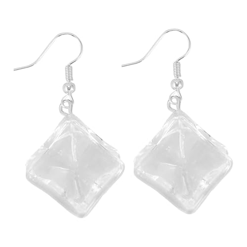 OATIPHO Eiswürfel Ohrringe Für Damen Sommer Tropfenohrringe Transparent Baumelnde Ohrschmuck Zierliche Ohrringe Ohrdekoration von OATIPHO