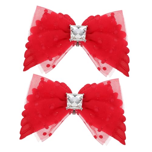 OATIPHO Elegante Abnehmbare High Heels Clips mit Flügeln und Schleife Netzstoff mit Punktmuster Stilvolle Schuhverzierung für Damen für Hochzeit Party und Alltag von OATIPHO