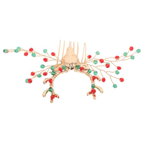 OATIPHO Rehgeweih Haarschmuck Mit Kristallen Festliche Haarspange Für Hohe Pferdeschwänze Und Hochsteckfrisuren Weihnachts Haarklammer Für Frauen Und Mädchen von OATIPHO