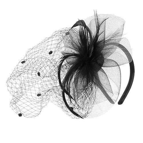 OATIPHO Netzgarn Hut Kopfschmuck Für Frauen Party Hut Haarschmuck Kopfbedeckung Aus Netzmaterial Federaccessoire Für Hochzeit Ballbankett Hochzeit Anlässe von OATIPHO