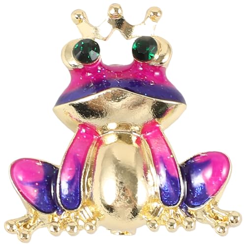 OATIPHO Emaille-Frosch-Pin Cartoon-Tier-Brosche Dekoration Krone Frosch Anstecknadel Glücksbringer Schmuck Tierabzeichen Für Kleidung Hut-Dekoration von OATIPHO