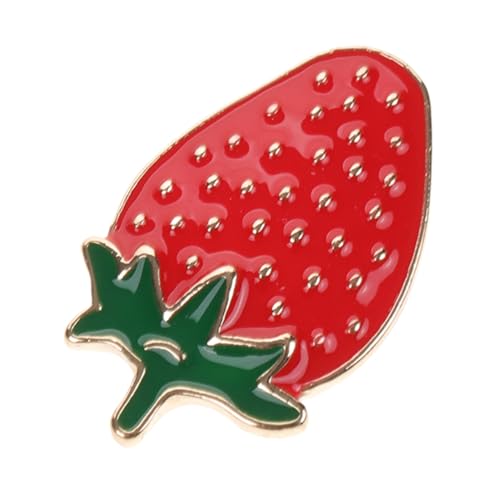 OATIPHO Erdbeer Brosche Robustem Zinklegierung Modischer Retro Obst Ansteckpin Kompakt und Langlebig für Rucksäcke Schals und Kleidung Stylisches Accessoire für Studenten von OATIPHO