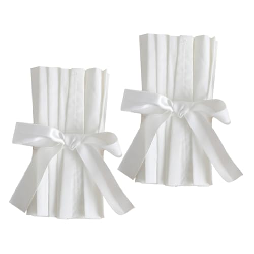 OATIPHO Falsche Manschetten Für Damen Aus Baumwollmaterial Abnehmbar Für Blusen Und Mäntel Mit Schleife Und Rüschen-design Für Handgelenkwärme Und Stilvolle Aufwertung von OATIPHO