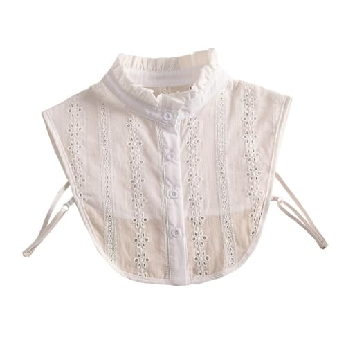 OATIPHO Falsches Button-down-blusen Für Nackenwolke Rollkragenshirts Für Halbes Hemd Mit Spitzenkragen Falsche Kragenspitze Kunstkragen Weiß Bettwäsche Aus Baumwolle von OATIPHO