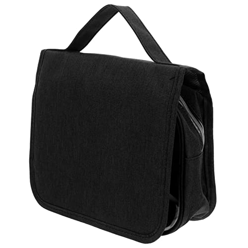 OATIPHO Faltbare Kosmetiktasche für Männer und Waschbeutel mit Stabilem Reißverschluss für Reisen und Geschäftsreisen Wasserabweisend Vielseitig und Leicht Elegantem Schwarz aus PVC mit von OATIPHO