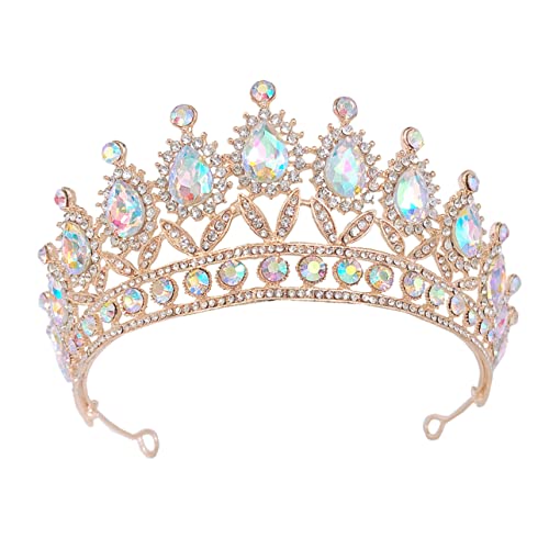 OATIPHO Farbige Strasssteine Krone für Wunderschöne Tiara für Hochzeit und Partys Haarschmuck Accessoire mit Einzigartigem Design von OATIPHO