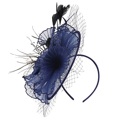 OATIPHO Fascinator Haaraccessoire für Damen Eleganter Kopfschmuck mit Federn und Netz für Hochzeiten Teepartys und Cocktailevents Vielseitig als Haarreif oder Haarklammer Nutzbar von OATIPHO