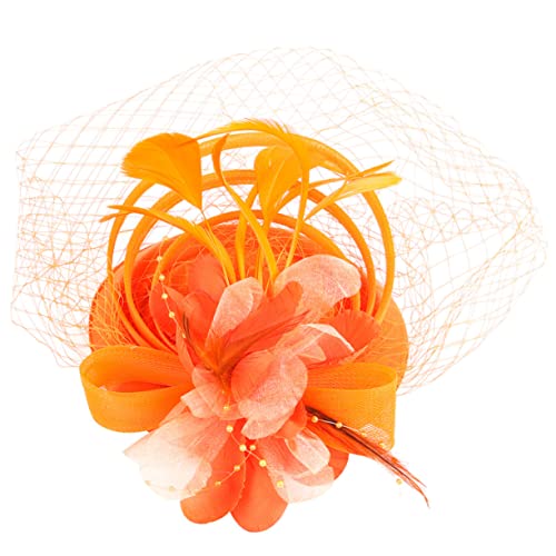 OATIPHO Faszinierender Damen Hut mit Federn Haarschmuck Accessoire für Tea Party Hochzeiten und Besondere Anlässe Vintage Stil Vielseitig Einsetzbar als Haarklammer oder Stirnband von OATIPHO